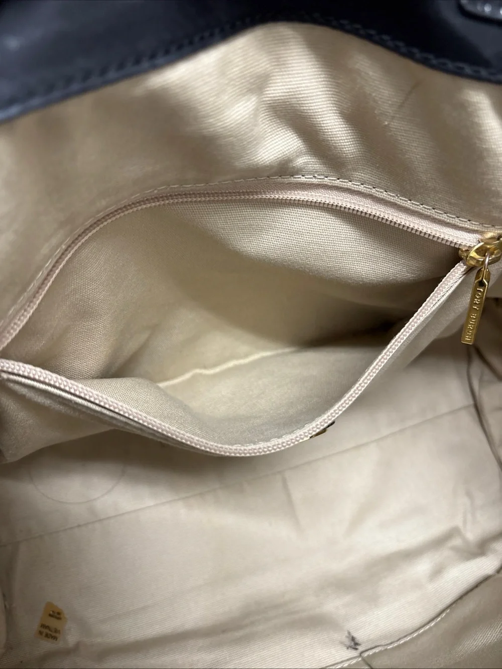 Tory Burch Black Patent Trim Nylon Tote